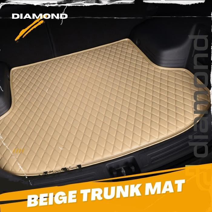 Black Leather and Green Stitching Diamond Car Mats - Indy Mats