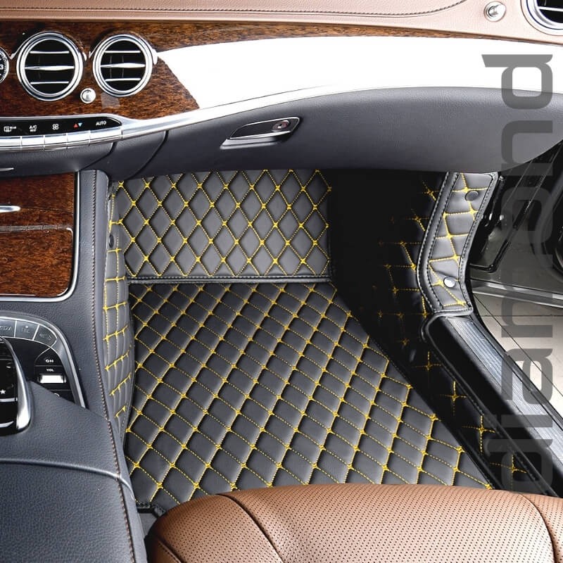 Black & Beige Stitching Luxury Car Mats Set – Maxx Car Mats